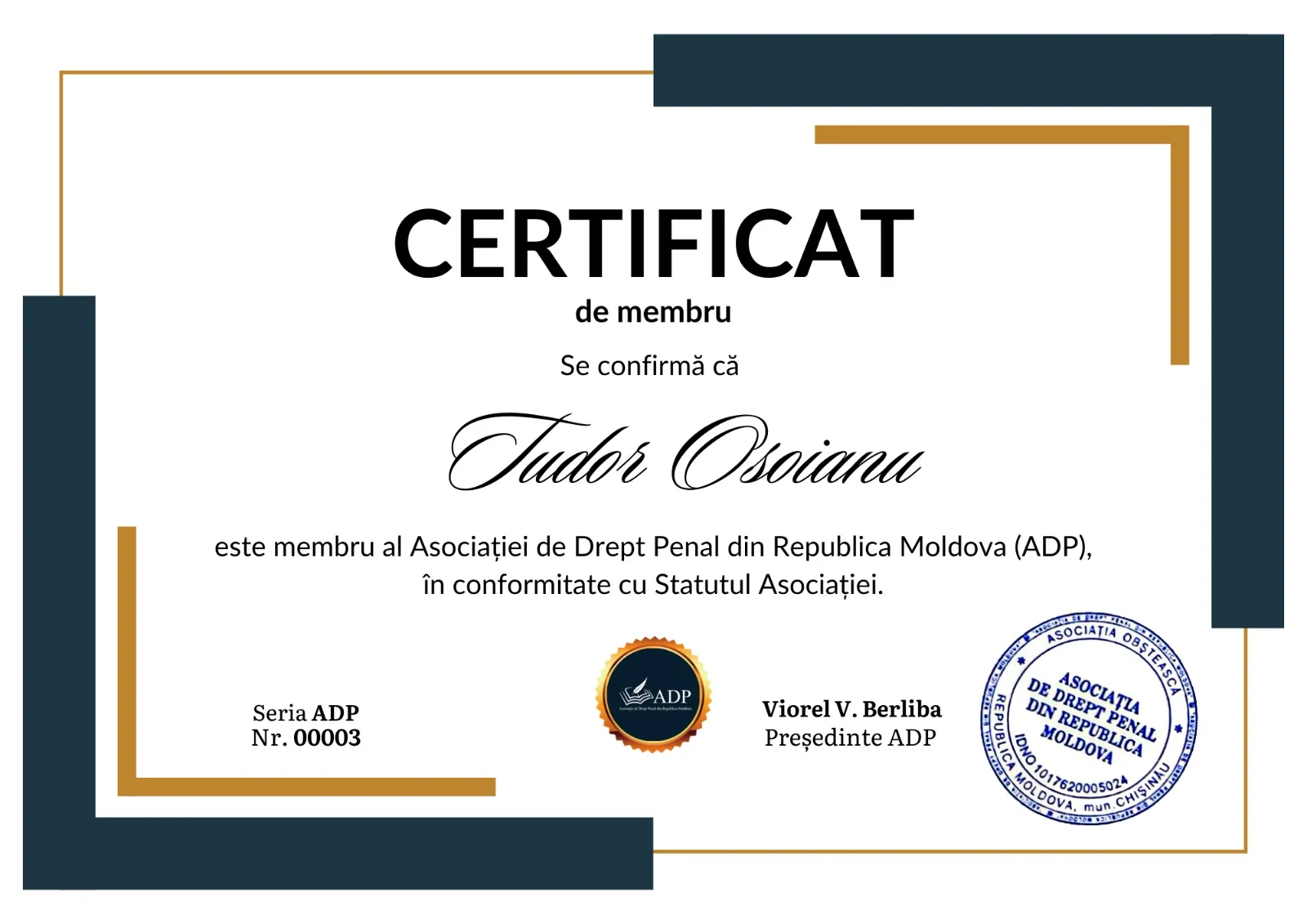 Tudor Osoianu și Dinu Ostavciuc au primit certificatele de membru ADP - изображение 1